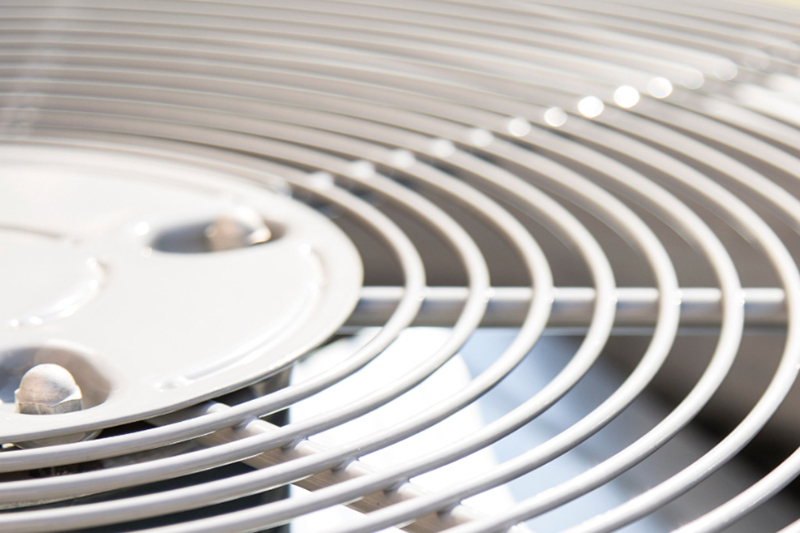 The top of an air conditioner unit.